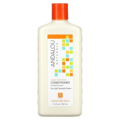 Andalou Naturals, Conditioner, Moisture Rich, For Soft, Smooth Sheen, Argan Oil & Shea, 11.5 fl oz (340 ml)