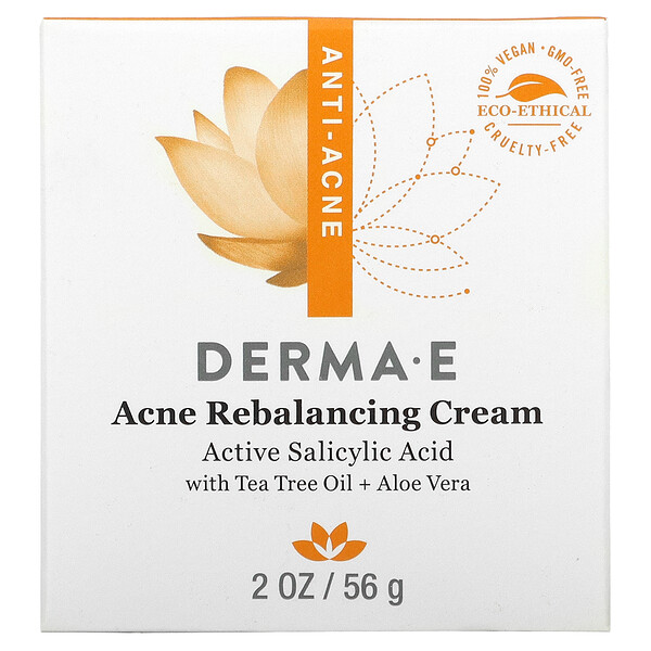 Derma E, Acne Rebalancing Cream, Active Salicylic Acid, 2 oz (56 g) 1 Derma E, Acne Rebalancing Cream, Active Salicylic Acid, 2 oz (56 g)