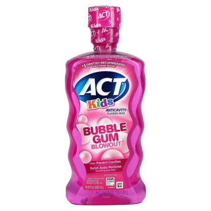 Act, Kids, Anticavity Fluoride Rinse, Alcohol Free, Bubble Gum Blowout, 16.9 fl oz (500 ml)