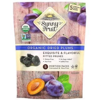 Sunny Fruit, Organic Dried Plums, 5 Portion Packs, 1.06 oz (30 g) Each