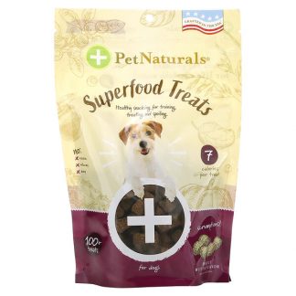Pet Naturals of Vermont, Superfood Treats for Dogs, Peanut Butter, 100+ Treats, 7.4 oz (210 g)