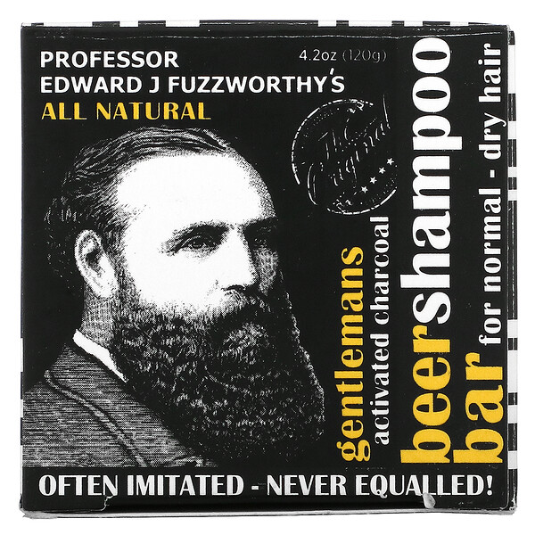 Professor Fuzzworthy's, Gentlemans Beer Shampoo Bar, Activated Charcoal,  For Normal - Dry Hair, Minty Rosemary,  oz (120 g)Singapore