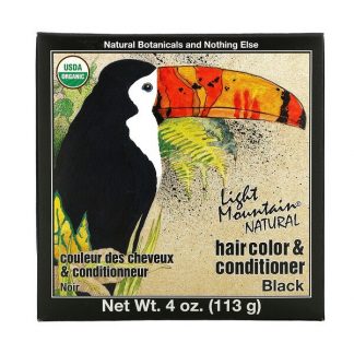 Light Mountain, Natural Hair Color & Conditioner, Black, 4 oz (113 g)