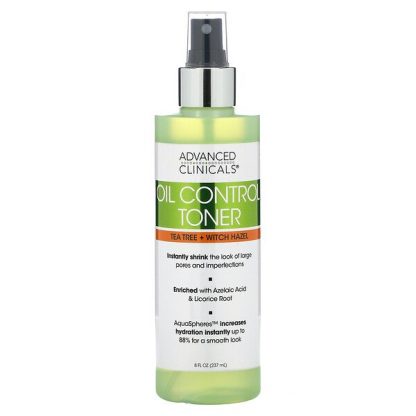 Advanced Clinicals, Oil Control Toner, Tea Tree + Witch Hazel, 8 fl oz (237 ml)