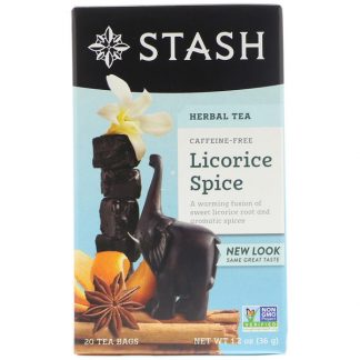 Stash Tea, Herbal Tea, Licorice Spice, Caffeine Free, 20 Tea Bags, 1.2 oz (36 g)