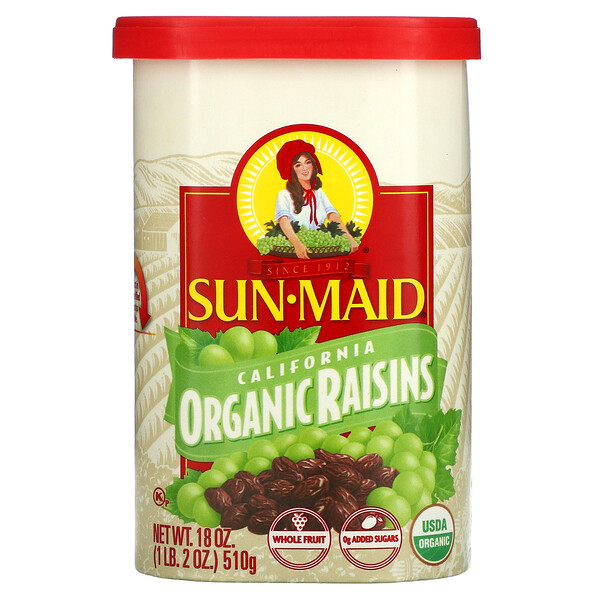 Sun-Maid, California Organic Raisins, 18 oz (510 g) 1 Sun-Maid, California Organic Raisins, 18 oz (510 g)