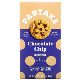 Partake, Crunchy Cookies, Chocolate Chip, 5.5 oz (156 g)