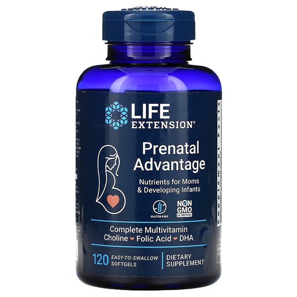 Life Extension, Prenatal Advantage, 120 Easy-To-Swallow Softgels 1 Life Extension, Prenatal Advantage, 120 Easy-To-Swallow Softgels