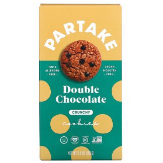 Partake, Crunchy Cookies, Double Chocolate, 5.5 oz (156 g)