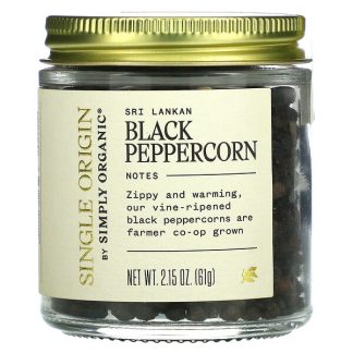 Simply Organic, Single Origin, Sri Lankan Black Peppercorn, 2.15 oz (61 g)