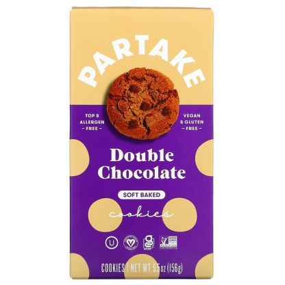Partake, Soft Baked Cookies, Double Chocolate, 5.5 oz (156 g)