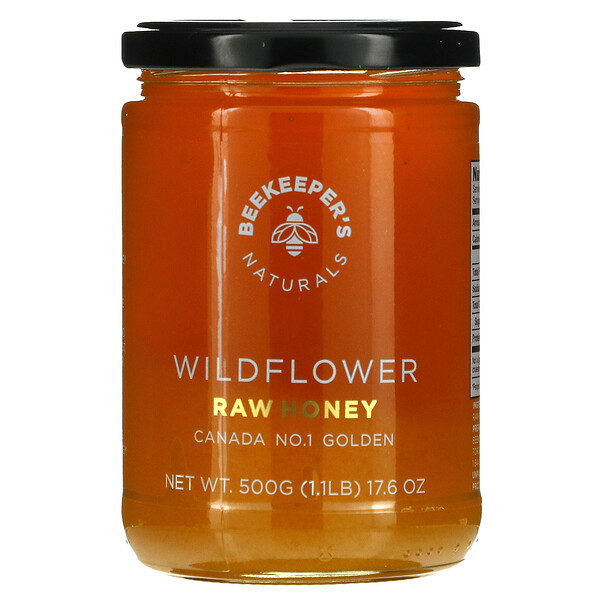 Beekeeper's Naturals, Raw Honey, Wildflower, 17 Beekeeper's Naturals, Raw Honey, Wildflower, 17.6 oz (500 g)