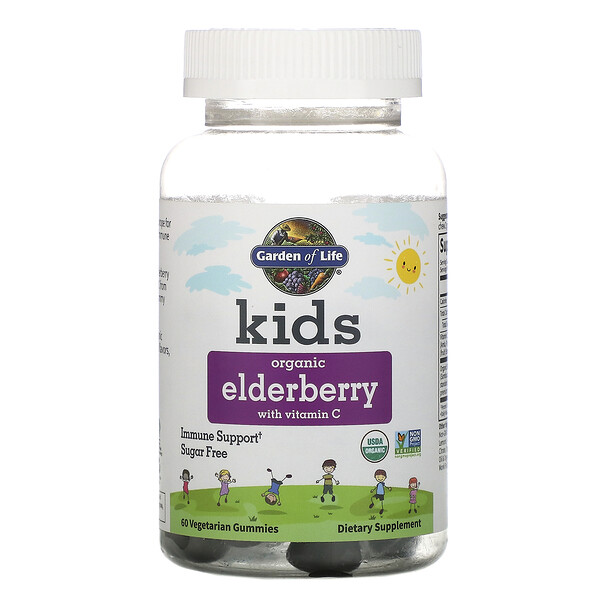 Garden of Life, Kids, Organic Elderberry with Vitamin C, 60 Vegetarian Gummies 1 Garden of Life, Kids, Organic Elderberry with Vitamin C, 60 Vegetarian Gummies
