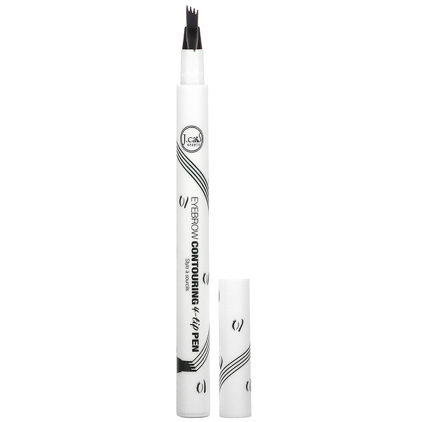 J.Cat Beauty, Eyebrow Contouring 4-Tip Pen, Charcoal Black, 0.05 oz (1.5 g)